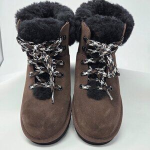 Ugg Classic Mini Alpine Lace Boot, Burnt Cedar Brown, Size 8, NWOT